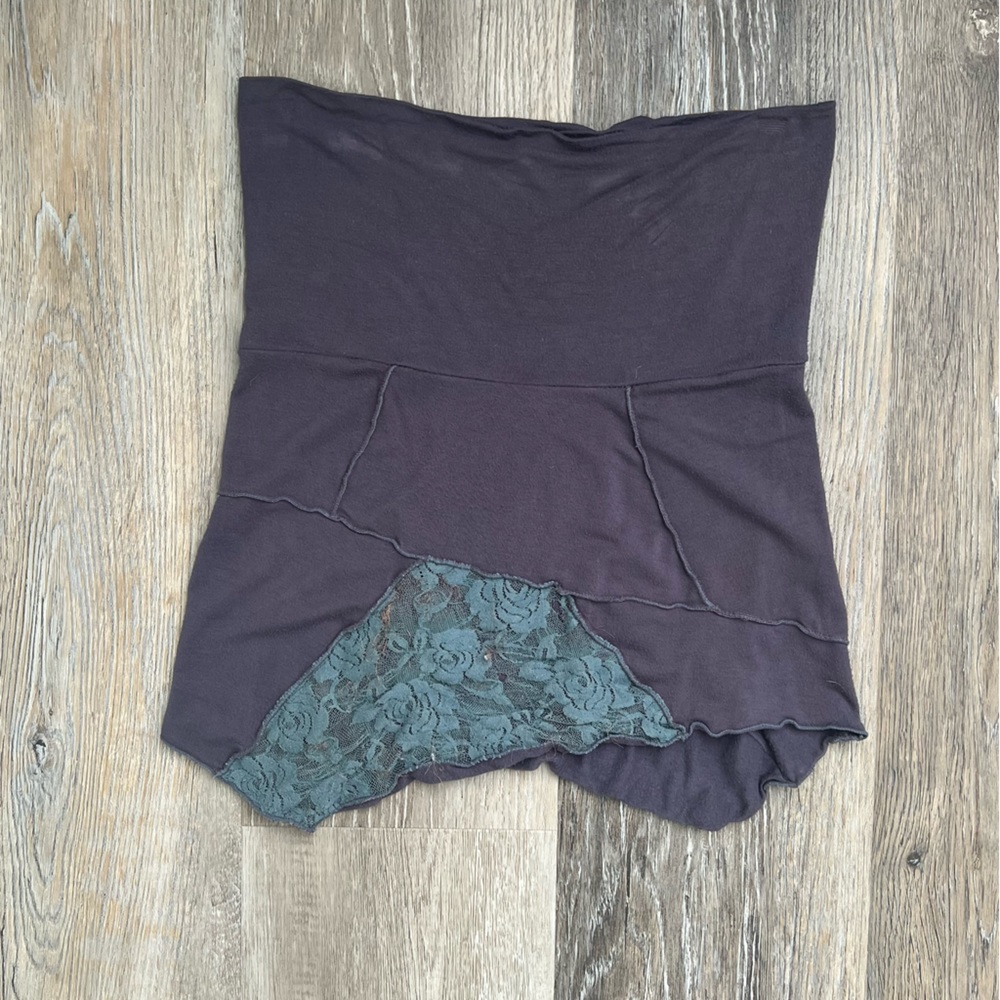 Umba asymmetric lace mini skirt